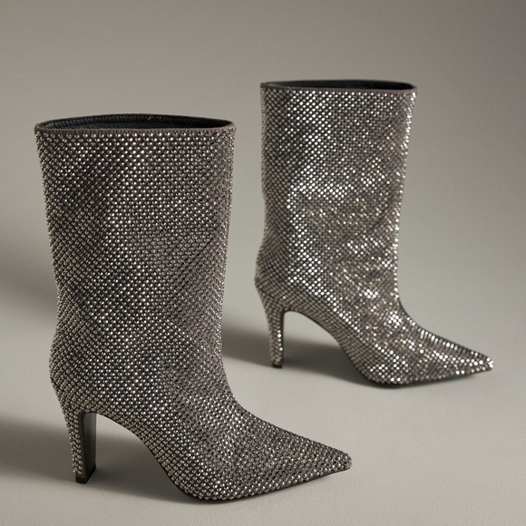 NIB - Lola Cruz silver studded boots - size 39 or US 8 - Picture 2 of 13
